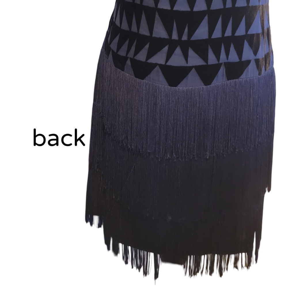 Muse Black Fringe Elegant Flapper Girl Dress - Picture 15 of 15